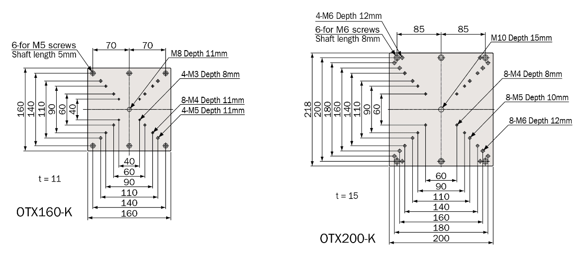 Option Table for XA16F Series